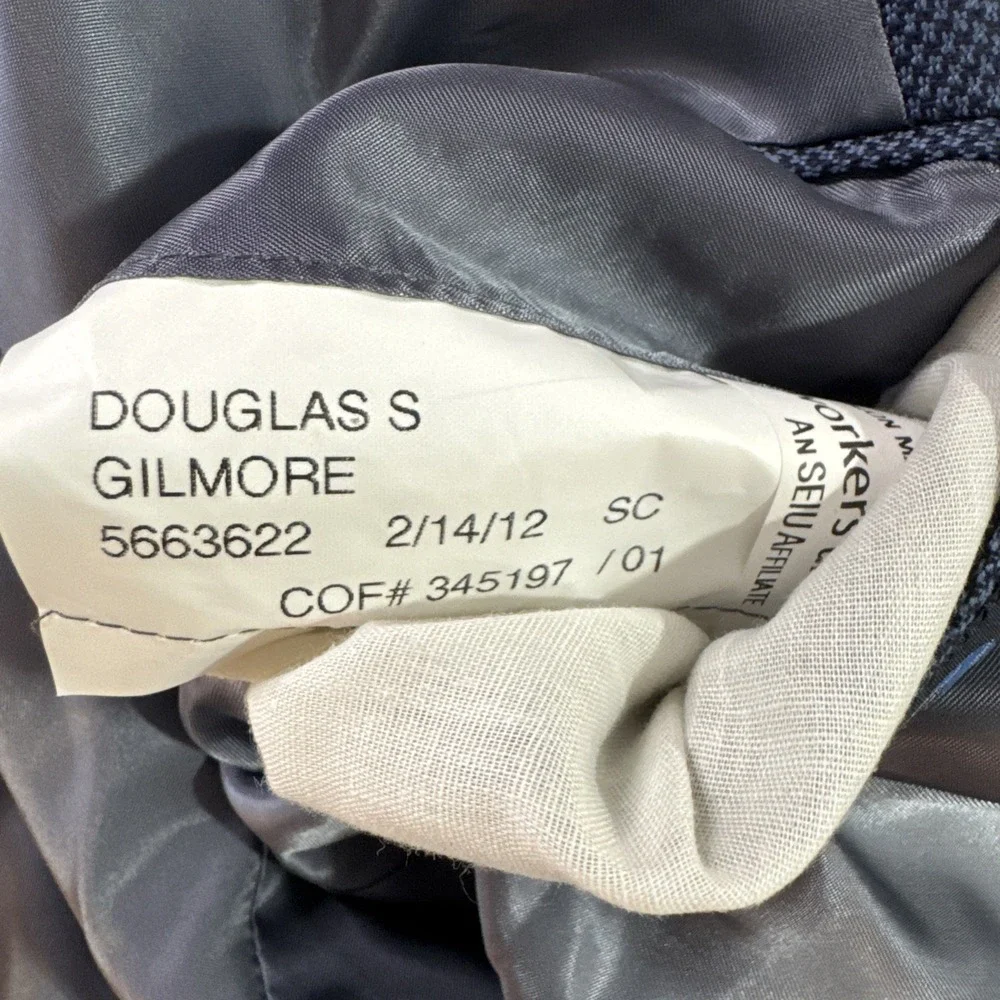 Bespoke Tom James Blue Weave Silk Wool Sport Coat Sz 42R Custom Jacket Blazer